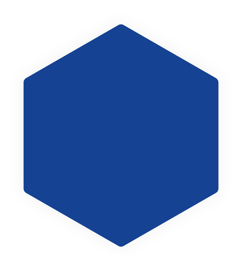 Blauwe Hexagon Quote