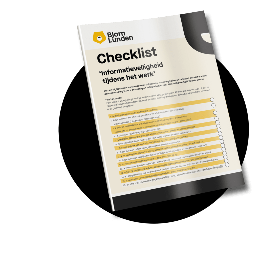 cover mock up van Checklist Informatieveiligheid