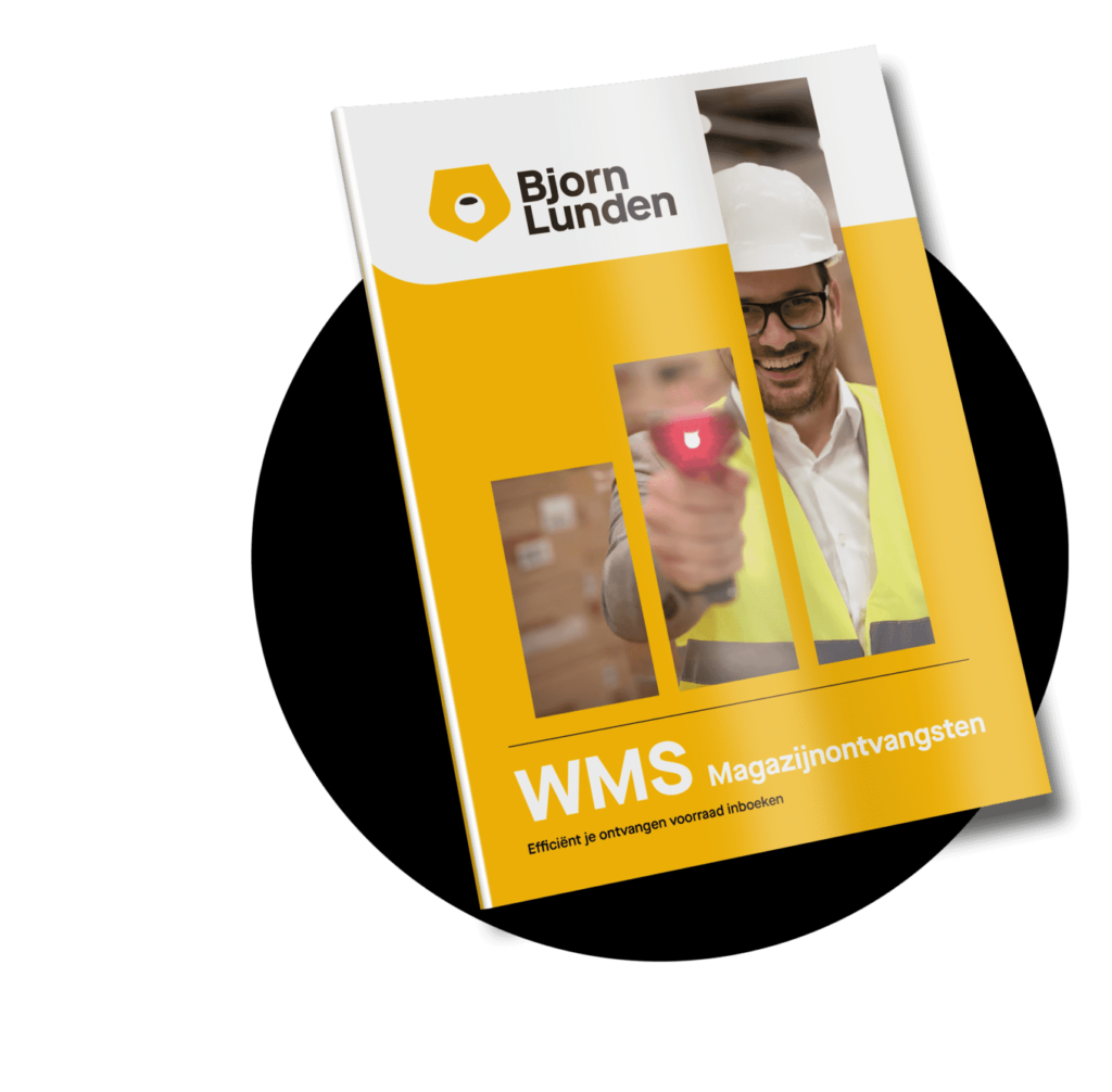 cover mock up van brochure WMS magazijnontvangsten app